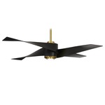 Artemis IV Ceiling Fan with Light - Soft Brass / Matte Black