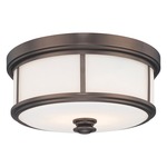 Harbour Point Ceiling Light Fixture - Harvard Court Bronze / Etched White