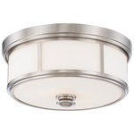 Harbour Point Ceiling Light Fixture - Brushed Nickel / Etched White