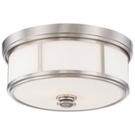 Harbour Point Ceiling Light Fixture - Brushed Nickel / Etched White