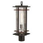 San Marcos Outdoor Post Mount Light - Black / Clear Seeded