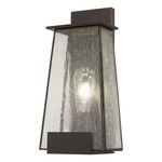 Bistro Dawn Outdoor Wall Light - Bronze / Clear Seeded