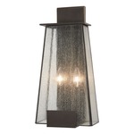 Bistro Dawn Outdoor Wall Light - Bronze / Clear Seeded