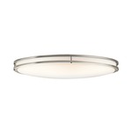 Avon Oval Ceiling Light Fixture - Brushed Nickel / White
