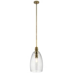 Lakum Pendant - Natural Brass / Clear