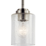 Winslow Pendant - Brushed Nickel / Clear Seeded