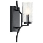 Vara Wall Light - Distressed Black / Clear Seeded