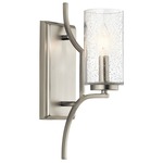 Vara Wall Light - Brushed Nickel / Clear Seeded