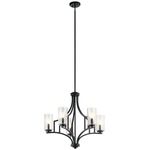 Vara Chandelier - Distressed Black / Clear Seeded