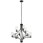 Vara Chandelier - Distressed Black / Clear Seeded