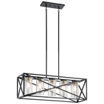 Moorgate Linear Pendant - Black / Clear