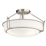 Alkire Semi Flush Ceiling Light - Brushed Nickel / Satin Etched