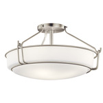 Alkire Semi Flush Ceiling Light - Brushed Nickel / Satin Etched