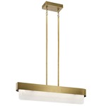 Serene Linear Pendant - Natural Brass / White