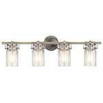 Brinley Bathroom Vanity Light - Brushed Nickel / Clear