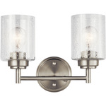 Winslow Bathroom Vanity Light - Brushed Nickel / Clear Seeded