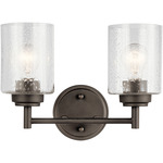 Winslow Bathroom Vanity Light - Olde Bronze / Clear Seeded