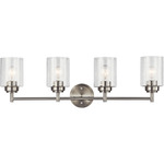 Winslow Bathroom Vanity Light - Brushed Nickel / Clear Seeded