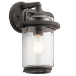 Andover Outdoor Wall Light - Weathered Zinc / Clear Seeded