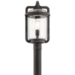 Andover Outdoor Post Mount Light - Weathered Zinc / Clear Seeded