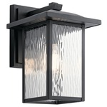 Capanna Outdoor Wall Sconce - Textured Black / Clear Waterfall