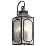 Bay Village Outdoor Wall Light - Weathered Zinc / Clear Seeded