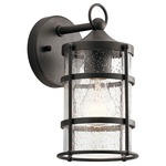 Mill Lane Outdoor Wall Light - Anvil Iron / Clear Seeded