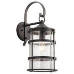 Mill Lane Outdoor Wall Light - Anvil Iron / Clear Seeded