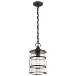 Mill Lane Outdoor Pendant - Anvil Iron / Clear Seeded