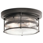 Mill Lane Outdoor Ceiling Light - Anvil Iron / Clear Seeded