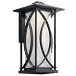 Ashbern Outdoor Wall Sconce - Textured Black / Clear Seeded/Etched