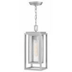 Republic 120V Outdoor Pendant - Satin Nickel / Clear Seedy