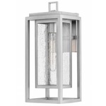 Republic 120V Outdoor Wall Sconce - Satin Nickel / Clear Seedy
