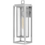 Republic 120V Outdoor Wall Sconce - Satin Nickel / Clear Seedy