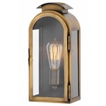 Rowley Outdoor Wall Light - Antique Brass / Clear