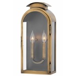 Rowley Outdoor Wall Light - Antique Brass / Clear