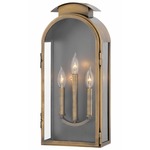 Rowley Outdoor Wall Light - Antique Brass / Clear