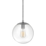 Warby Pendant - Clear / Polished Nickel / Clear