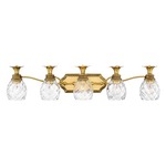 Pineapple Bathroom Vanity Light - Burnished Brass / Clear Optic