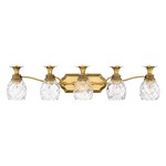 Pineapple Bathroom Vanity Light - Burnished Brass / Clear Optic