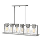 Refinery Linear Chandelier - Brushed Nickel / Clear