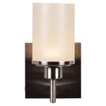 Perch Wall Light - Brushed Steel / Cream Silk Lined Glass