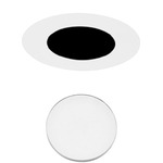 2 Inch Round Flangeless Flat Trim - White / Lensed