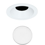 2 Inch Round Flanged Bevel Shower Trim - White / Lensed