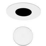 2 Inch Round Flanged Flat Shower Trim - White / Lensed