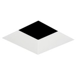 2 Inch Square Flangeless Bevel Trim - White / No Lens