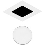 2 Inch Square Flangeless Flat Lensed Shower Trim - White / Lensed
