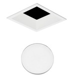 2 Inch Square Flanged Bevel Lensed Shower Trim - White / Lensed