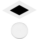 2 Inch Square Flanged Flat Lensed Shower Trim  - White / Lensed