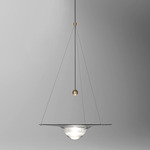 Momento Small Pendant - Brass / Crystal Sandblasted